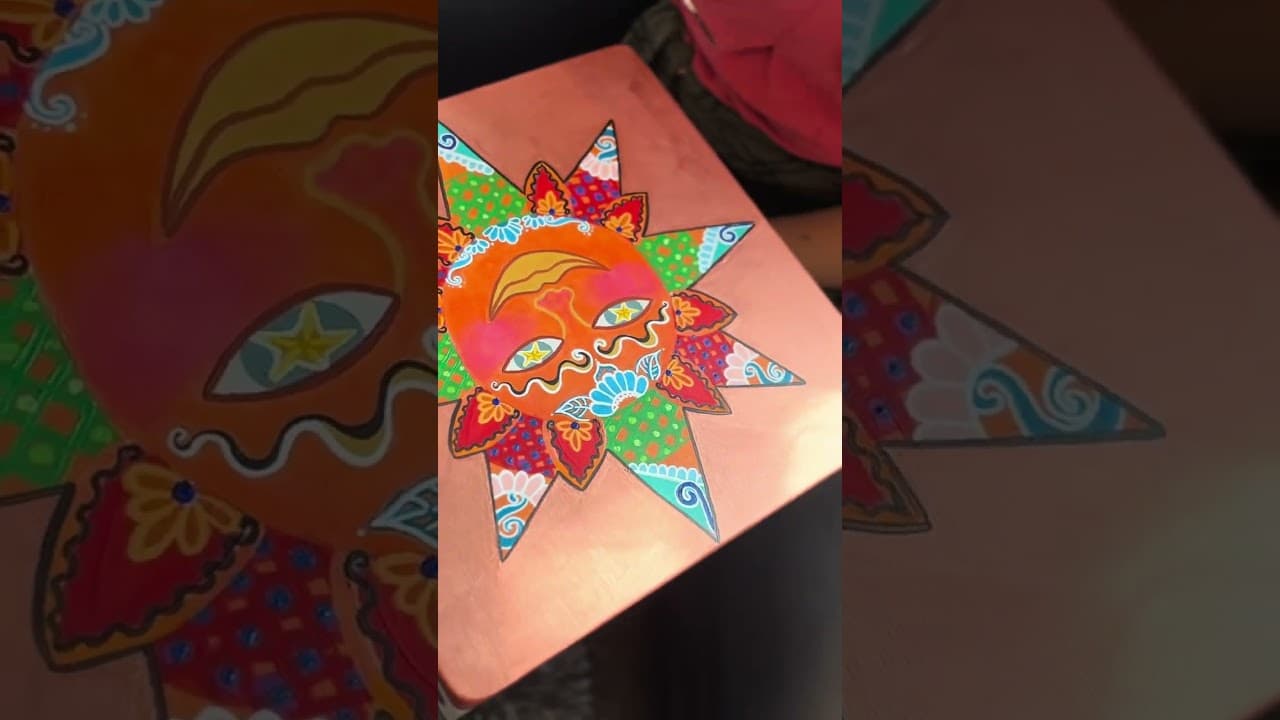 Victoria Rosas painting cajon